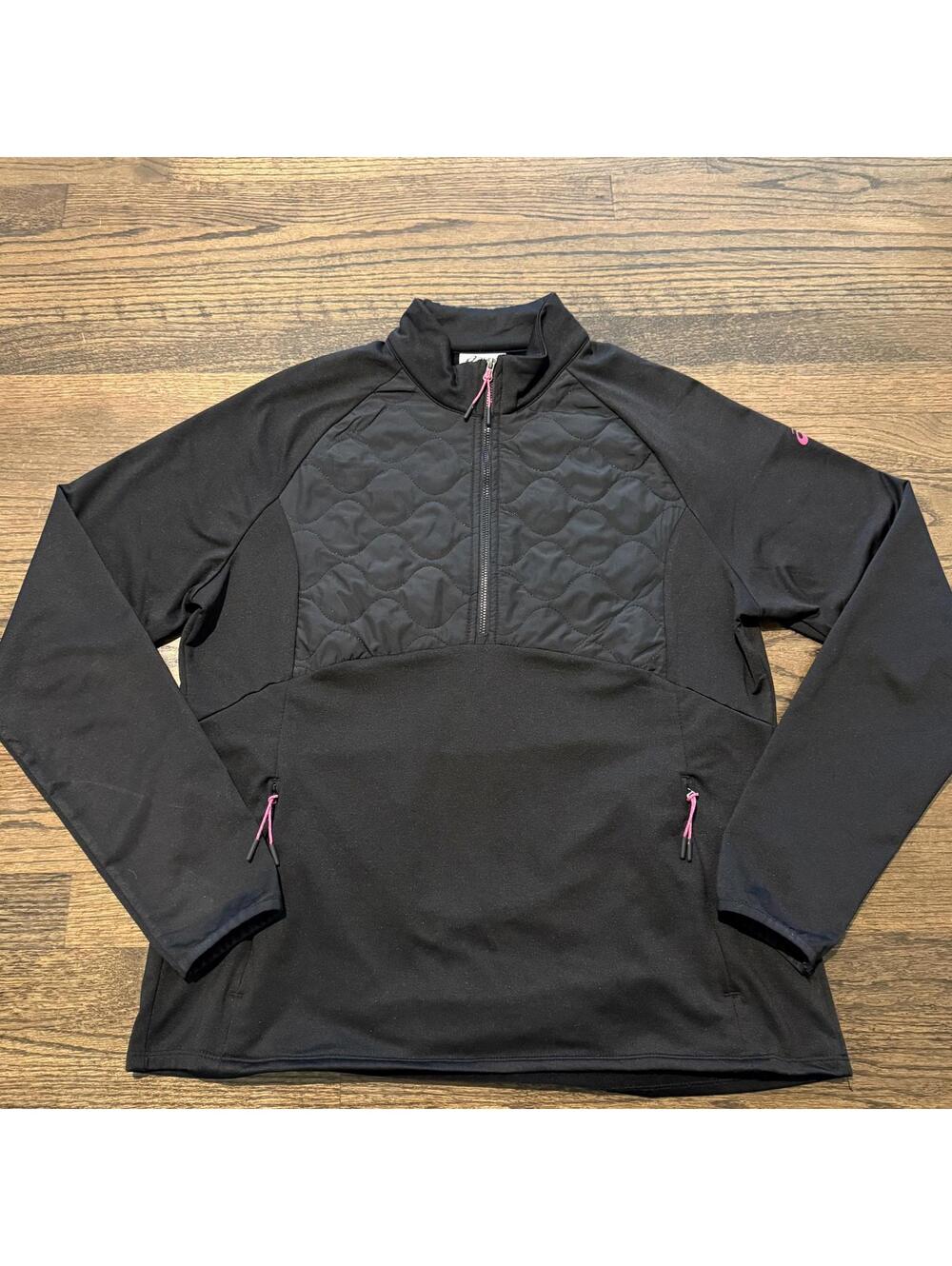 ASICS Women's Competition 1/2 ZIP Premium Stretch Pink Logo Jacket SZ Large